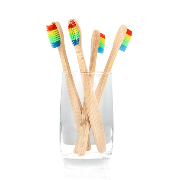 Bamboo Toothbrush Rainbow Bamboo Toothbrush Colored Bristles