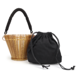 Round Bamboo Woven Handbag Portable Bamboo Rattan Bag-1