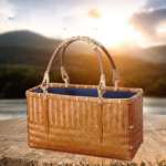 Shopping Portable Bamboo Basket And Bamboo Bag -1