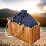 Shopping Portable Bamboo Basket And Bamboo Bag -1